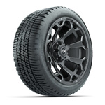 GTW&reg; Raven Matte Gray/ Ball Milled 14 in Wheels with 205/ 30-R14 Fusion Street Tires - Set of 4