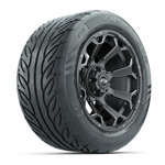 GTW&reg; Raven Matte Gray/ Ball Milled 14 in Wheels with 255/ 45-R14 Fusion GTR Street Tires - 4 Set