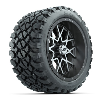 BuggiesUnlimited.com; GTW® Vortex 2 Matte Gray/ / Machined 14 in Wheels with 23X10-R14 Nomad A/ T Tires - Set of 4