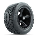 GTW&reg; Godfather Black 14 in Wheels with 255/ 45-R14 Fusion GTR Street Tires - Set of 4