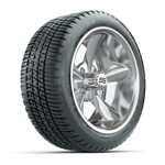 GTW&reg; Godfather Chrome 14 in Wheels with 205/ 30-R14 Fusion Street Tires - Set of 4