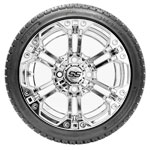 GTW Specter Chrome Wheels with 19 in Fusion DOT Approved Street Tires - 14 Inch