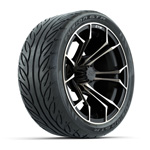 GTW&reg; Spyder Matte Black/ Bronze 14 in Wheels with 205/ 40-R14 Fusion GTR Street Tires - Set of 4