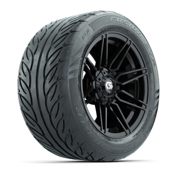 BuggiesUnlimited.com; GTW&reg; Stealth Gloss Black 14 in Wheels with 255/ 45-R14 Fusion GTR Street Tires - Set of 4