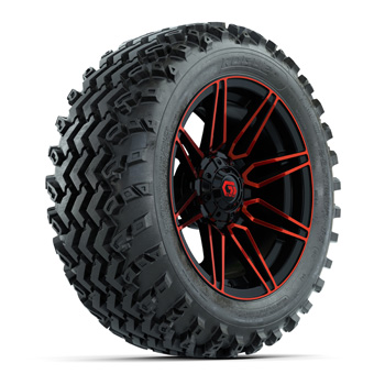 BuggiesUnlimited.com; GTW&reg; Stealth Red/ Machined 14 in Wheels with 23X10-14 Rogue All-Terrain Tires - Set of 4