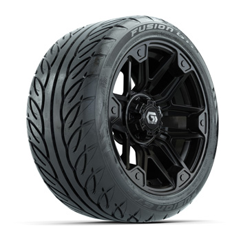 BuggiesUnlimited.com; GTW&reg; Graffiti Gloss Black 14 in Wheels with 225/ 40-R14 Fusion GTR Street Tires - Set of 4