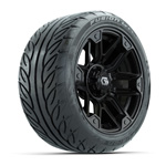 GTW&reg; Graffiti Gloss Black 14 in Wheels with 225/ 40-R14 Fusion GTR Street Tires - Set of 4