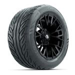 GTW&reg; Vandal Matte Black/ Machined 14 in Wheels with 255/ 45-R14 Fusion GTR Street Tires - Set of 4