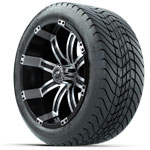 14 inch GTW Tempest Machined/ Black Wheels with GTW Mamba Street Tires - Set of 4