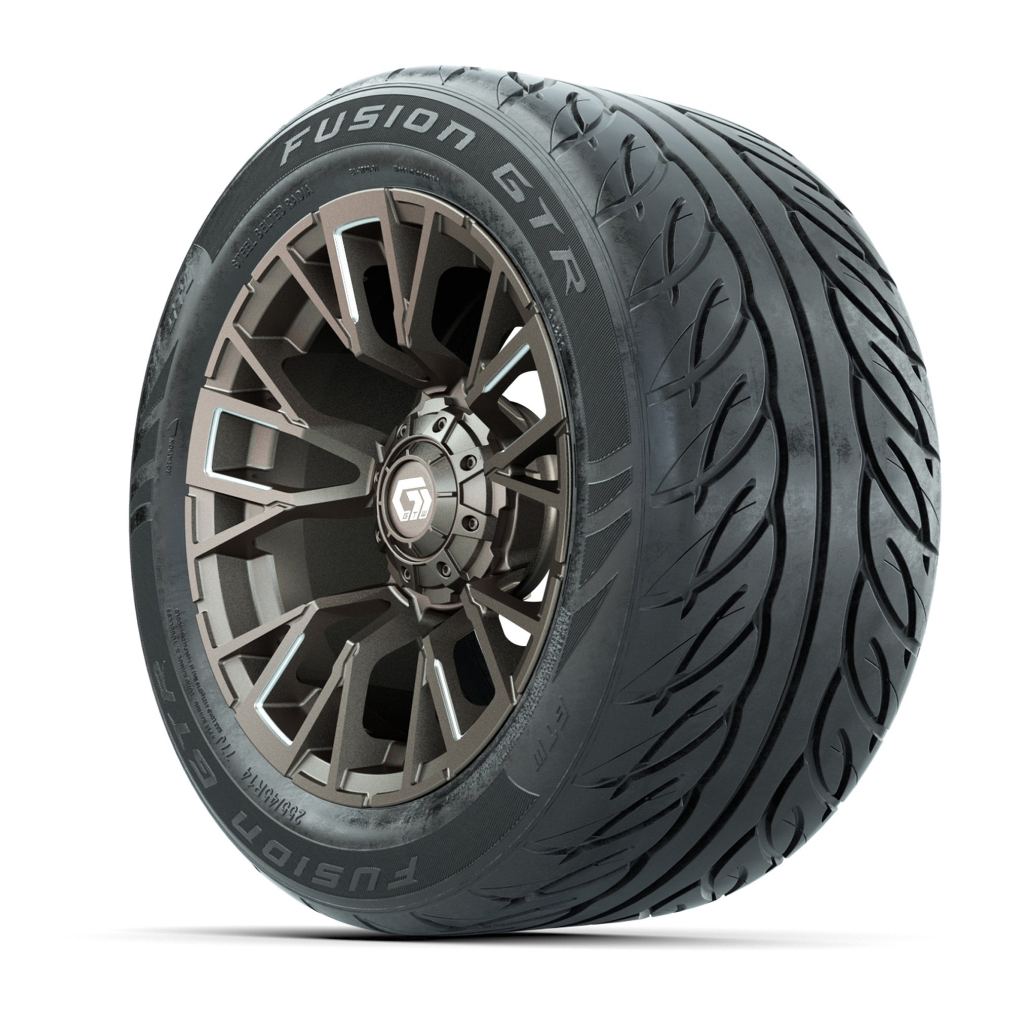 GTW® Vandal Bronze/Machined 14 in Wheels with 255/45-R14 Fusion GTR ...