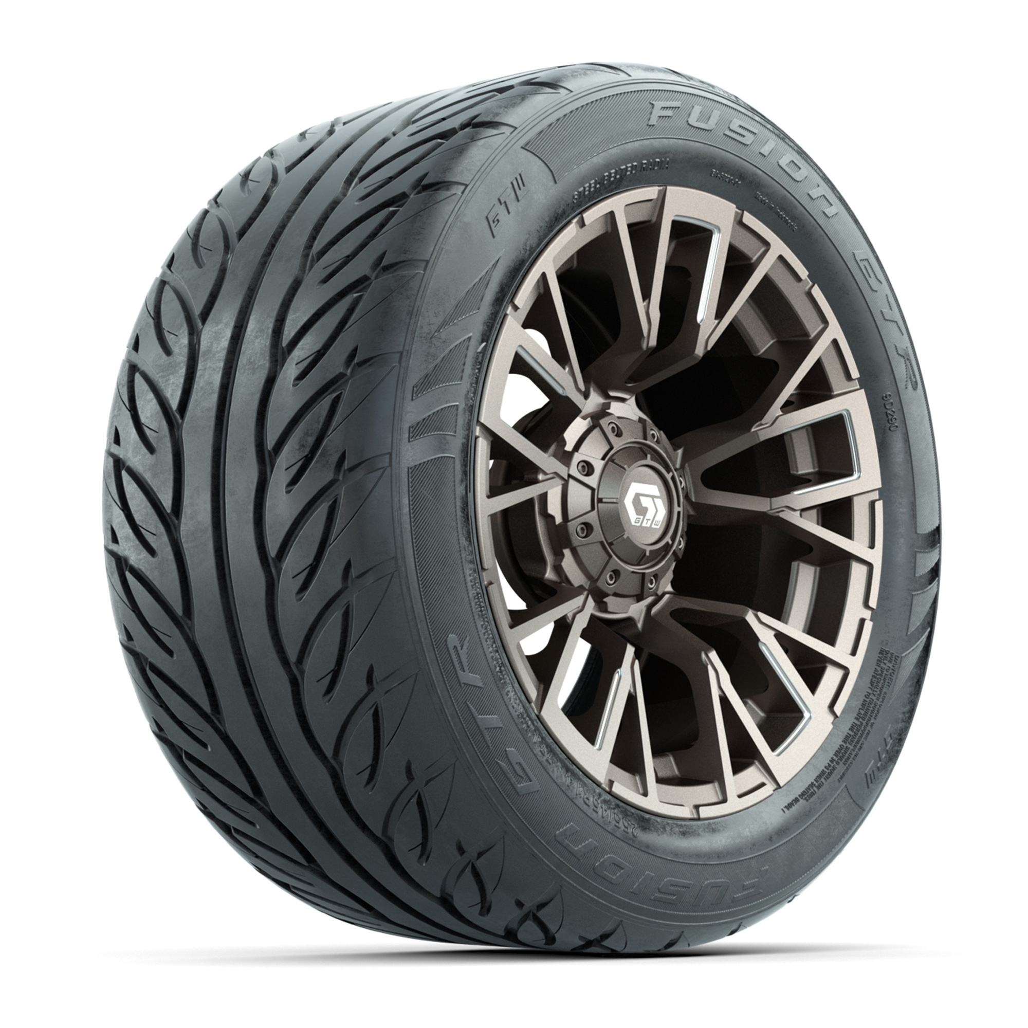 GTW® Vandal Bronze/Machined 14 in Wheels with 255/45-R14 Fusion GTR ...