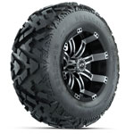 GTW Tempest Black and Machined 12 in Wheels with 23 in Barrage Mud Tires - Set of 4