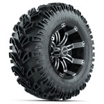 GTW Tempest Black and Machined 12 in Wheels with 23 in Raptor Mud Tires - Set of 4