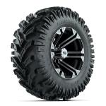 GTW Specter Black and Machined 12 in Wheels with 23 in Raptor Mud Tires - Set of 4