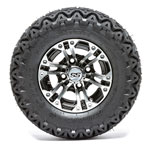 GTW Specter Machined/ Black 10 in Wheels with 20 in Predator All-Terrain Tires - Set of 4