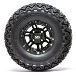 Set of 4  GTW Specter Matte Black Wheels with Predator A-T Tires - 10 Inch