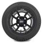 GTW Storm Trooper Black Wheels with 18in Fusion DOT Approved Street Tires - 10 Inch
