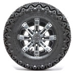 GTW Tempest Machined/ Black 10 in Wheels with 20 in Predator All-Terrain Tires - Set of 4