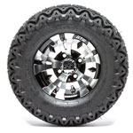 GTW Vampire Black and Machined Wheels with 20in Predator A-T Tires - 10 Inch