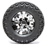 GTW Vampire Machined/ Black 10 in Wheels with 20 in Predator All-Terrain Tires - Set of 4