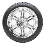 GTW Specter Chrome Wheels with 18in Mamba DOT Approved Street Tires - 12 Inch