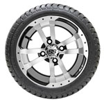 GTW Storm Trooper Black and Machined Wheels with 18in Mamba DOT Approved Street Tires - 12 Inch
