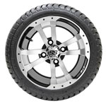 GTW Storm Trooper Black and Machined 12 in Wheels with 18 in Mamba Street Tires - Set of 4