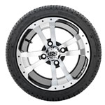 GTW Storm Trooper Black and Machined Wheels with 18in Fusion DOT Approved Street Tires - 12 Inch