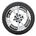 GTW Storm Trooper Black and Machined 12 in Wheels with 18 in Fusion Street Tires - Set of 4