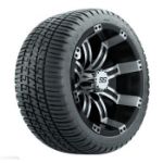 GTW Tempest Black and Machined 12 in Wheels with 18 in Fusion Street Tires - Set of 4