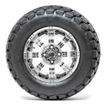 GTW Tempest Chrome Wheels with 22in Timberwolf Mud Tires - 12 Inch