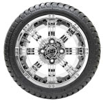 GTW Tempest Chrome Wheels with 18in Mamba DOT Approved Street Tires - 12 Inch