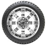 GTW Tempest Chrome 12 in Wheels with 18 in Mamba Street Tires - Set of 4