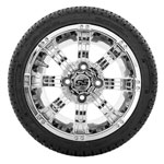 GTW Tempest Chrome Wheels with 18in Fusion DOT Approved Street Tires - 12 Inch
