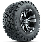 GTW Vampire Black and Machined Wheels with 22in Timberwolf Mud Tires - 12 Inch
