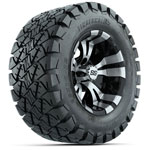 GTW Vampire Black and Machined Wheels with 22in Timberwolf Mud Tires - 12 Inch