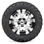 GTW Vampire Black and Machined 12 in Wheels with 22 in Sahara Classic All-Terrain Tires - Set of 4