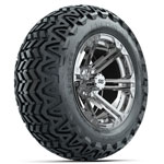 GTW Specter Chrome 14 in Wheels with 23 in Predator All-Terrain Tires - Set of 4