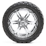 GTW Specter Chrome 14 in Wheels with 22 in Timberwolf Mud Tires - Set of 4