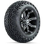 GTW Tempest Black and Machined 14 in Wheels with 23 in Predator A-T Tires - Set of 4
