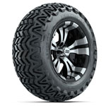 GTW Vampire Black and Machined 14 in Wheels with 23 in Predator All-Terrain Tires - Set of 4