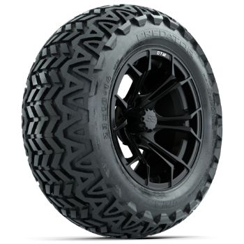BuggiesUnlimited.com; GTW Matte Black Spyder 14 in Wheels with 23x10-14 GTW Predator All-Terrain Tires - Set of 4