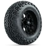 Set of 4 - 14 in GTW Matte Black Vortex Wheels with 23x10-14 GTW Predator All-Terrain Tires
