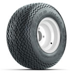 White Steel 8 in Wheels with 18 in Duro Sawtooth Tires 6-Ply - Set of 4