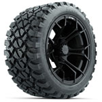 GTW Spyder Matte Black 14 in Wheels with 23x10-14 Nomad All-Terrain Tires - Set of 4
