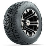 GTW Specter Machined/ Black 10 in Wheels with 205/ 50-10 Mamba Street Tires - Set of 4