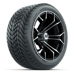 GTW Machined/ Black Spyder 14 in Wheels with 225/ 30-14 Mamba Street Tires - Set of 4