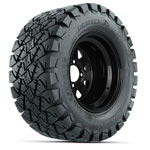 Black Steel 12 in Wheels with 22x11-12 Sahara Classic All-Terrain Tires - Set of 4