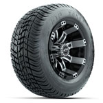 GTW Tempest Machined/ Black 10 in Wheels with 205/ 50-10 Mamba Street Tires - Set of 4