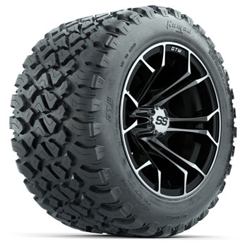 BuggiesUnlimited.com; GTW Machined/ Black Spyder 12 in Wheels with 20x10-R12 Nomad All-Terrain Tires - Set of 4